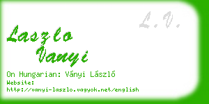 laszlo vanyi business card