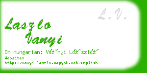 laszlo vanyi business card